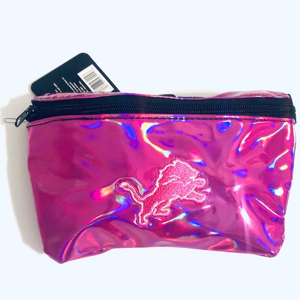 Detroit Lions Pink Pouch with Logo